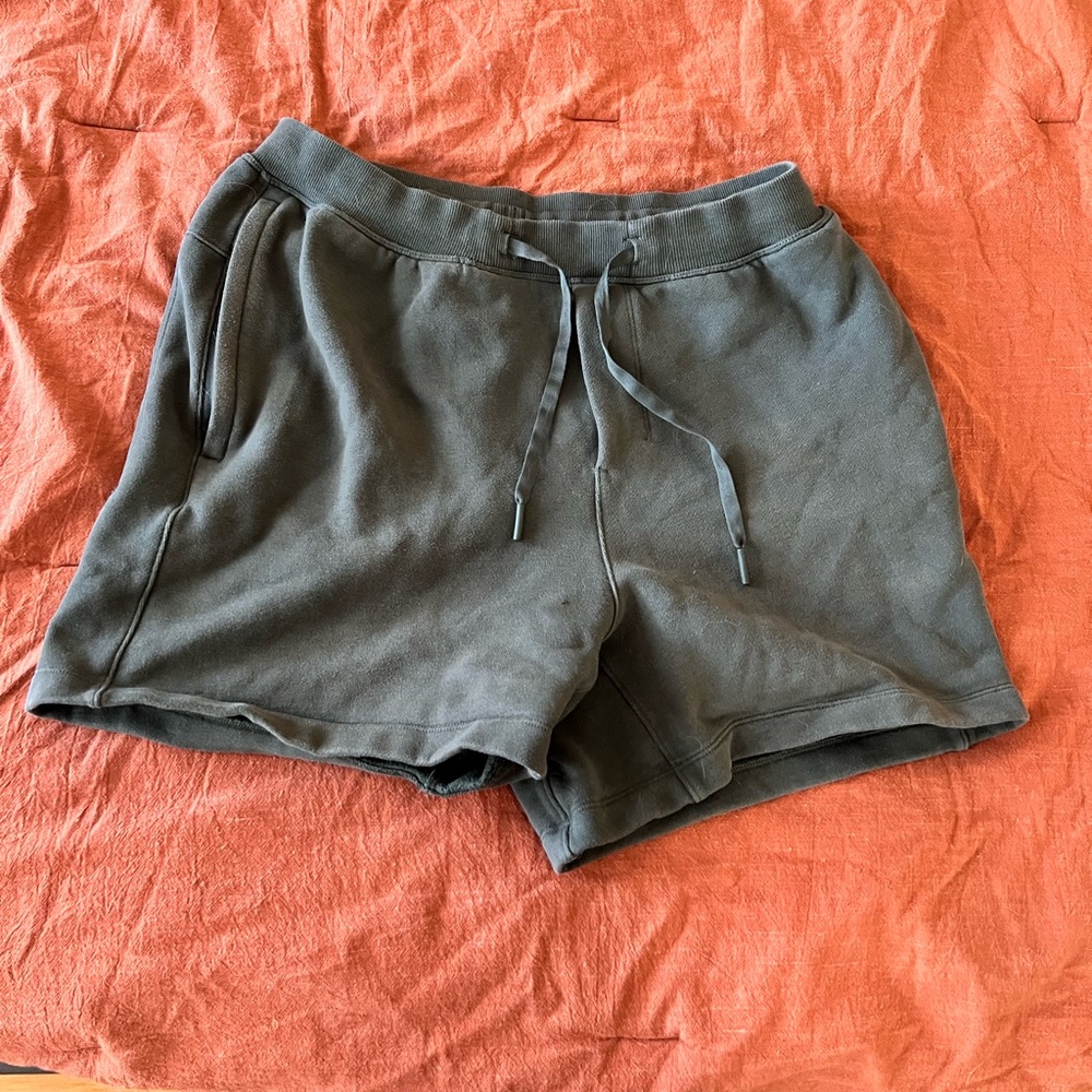 Lululemon Olive Green Steady Slate Sweatshorts - 5in inseam